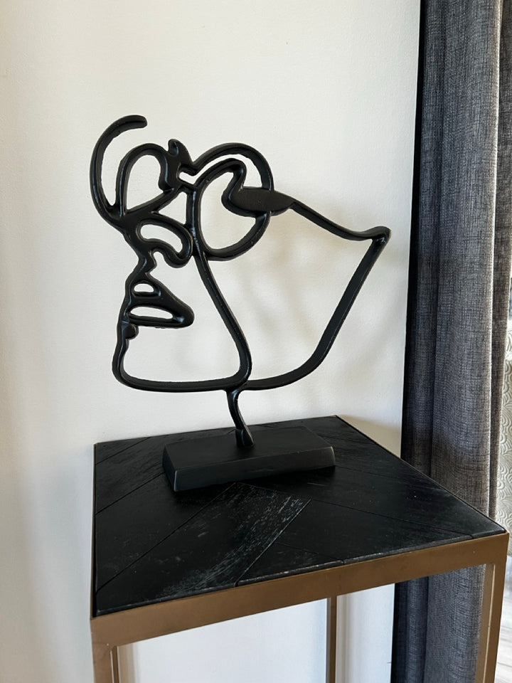 Ornament op standaard FACE Bril - 34x8x35 cm - Zwart