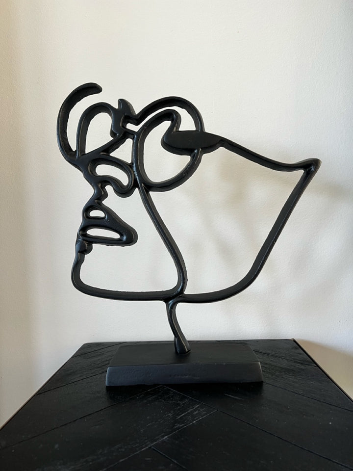 Ornament op standaard FACE Bril - 34x8x35 cm - Zwart