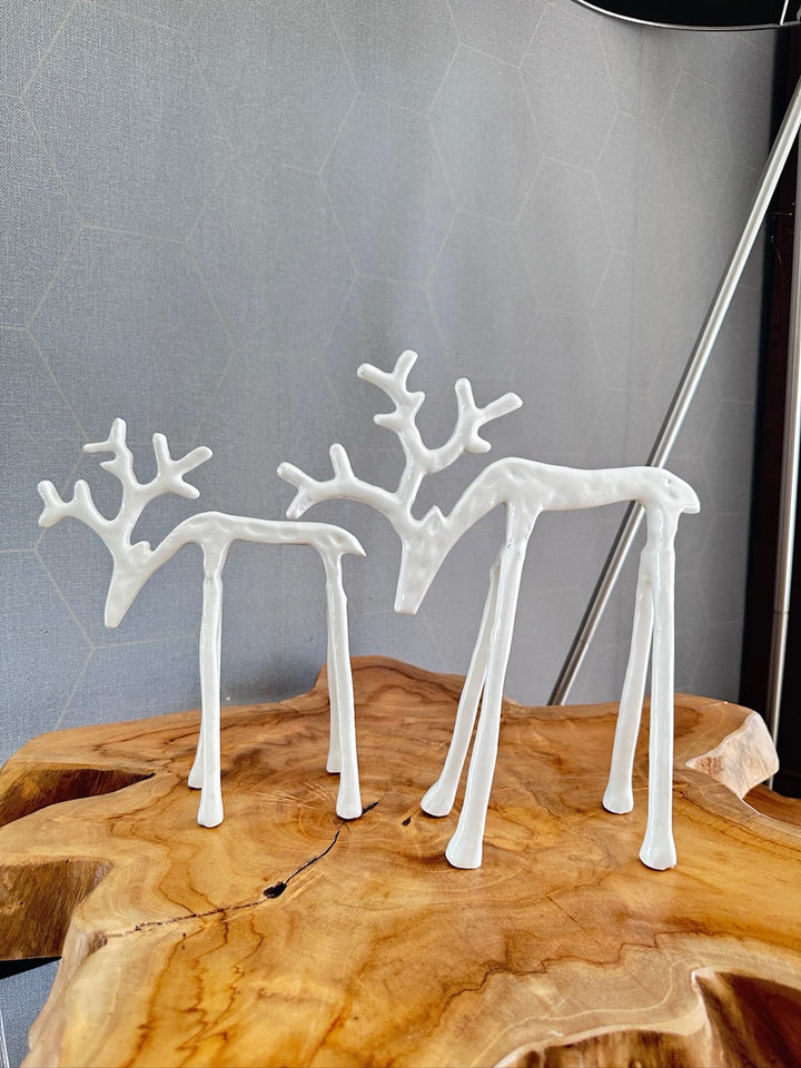 Ornament rendier DEER - Crème glans - 2 varianten