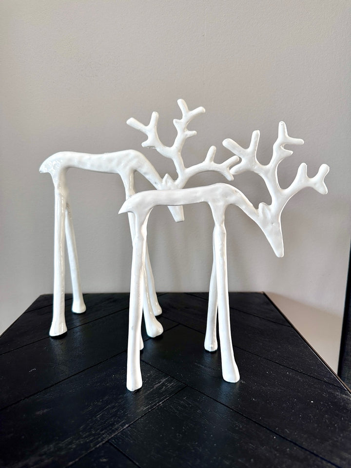 Ornament rendier DEER - Crème glans - 2 varianten