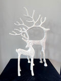 Ornament Rentier DEER - Weiß + Grau - 2 Varianten