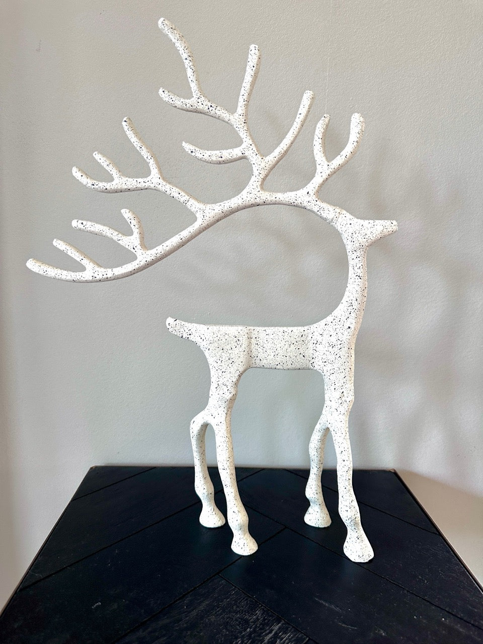 Ornament rendier DEER - Wit+grijs - 2 varianten