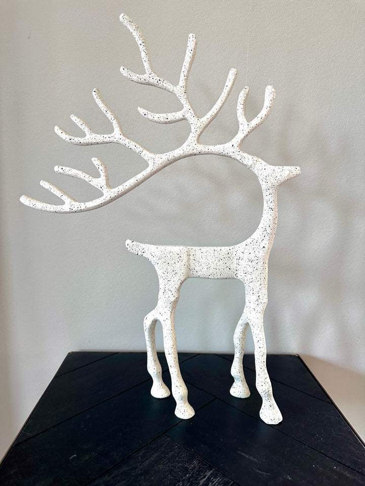 Ornament rendier DEER - Wit+grijs - 2 varianten