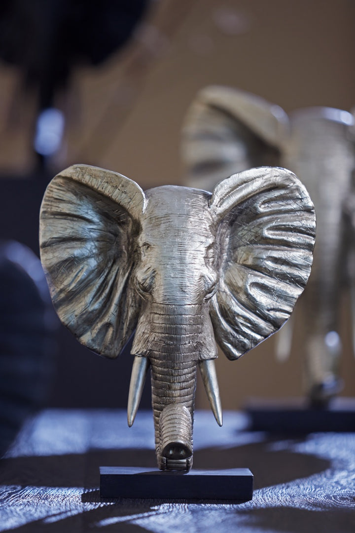 Ornament op voet ELEPHANT - 30x15x35,5 cm - licht goud
