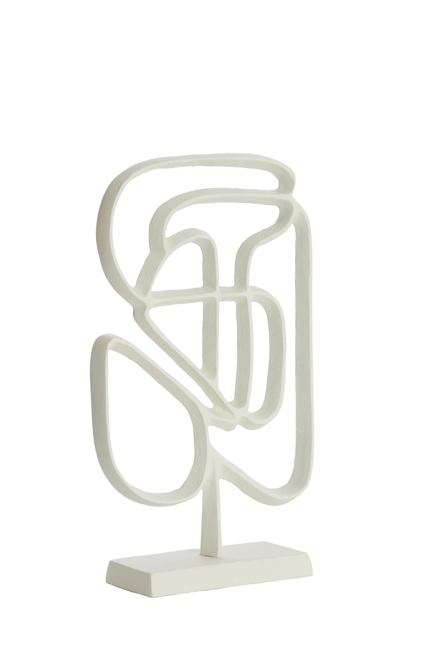 Ornament op voet GOLEZA metaal - 24x8x39 cm - crème