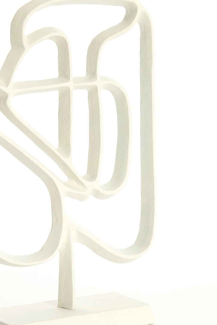 Ornament op voet GOLEZA metaal - 24x8x39 cm - crème