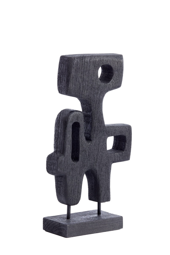 Ornament op voet SALA - 20x9,5x38,5cm - hout mat zwart