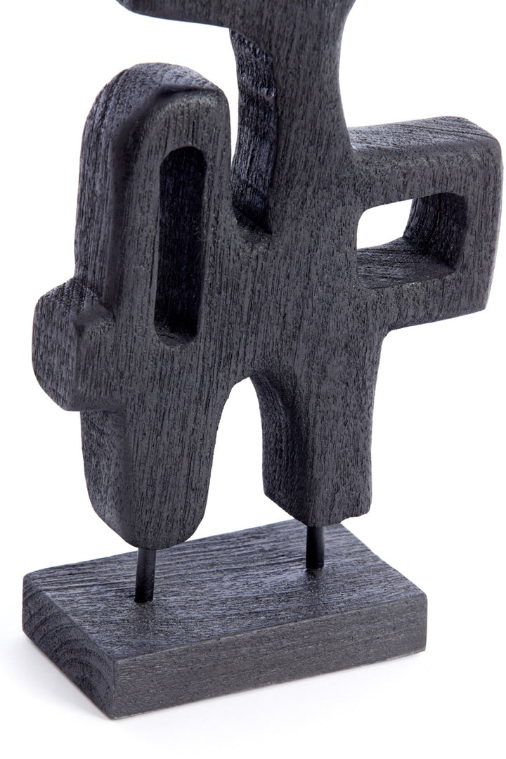 Ornament op voet SALA - 20x9,5x38,5cm - hout mat zwart