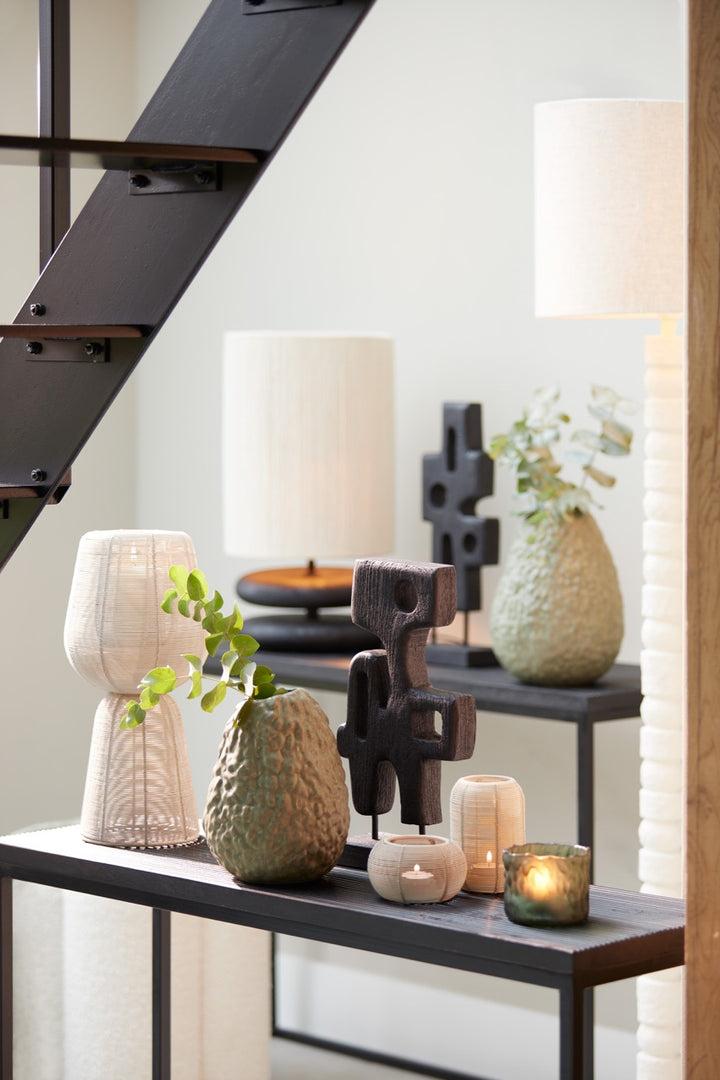 Ornament op voet SALA - 20x9,5x38,5cm - hout mat zwart