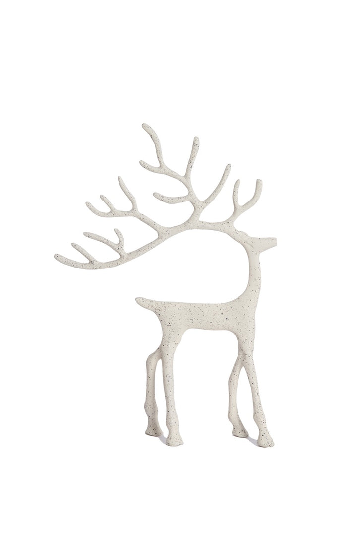 Ornament rendier DEER - Wit+grijs - 2 varianten