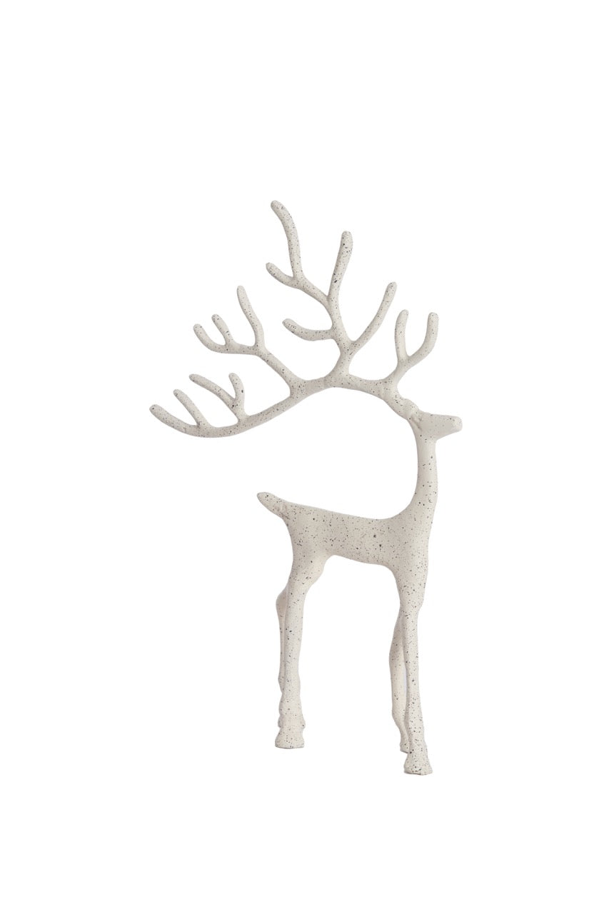 Ornament rendier DEER - Wit+grijs - 2 varianten
