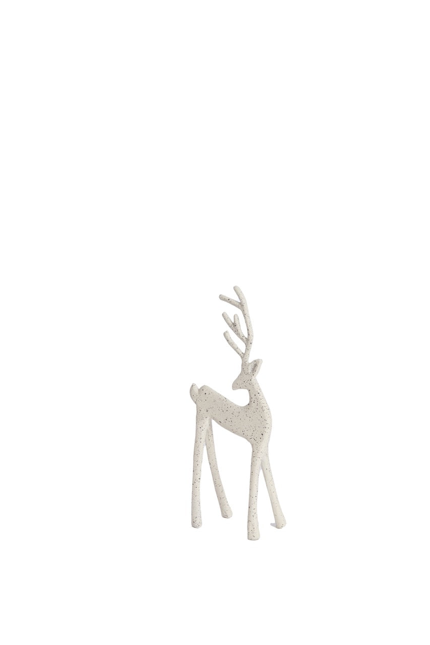 Ornament rendier DEER - Wit+grijs - 2 varianten