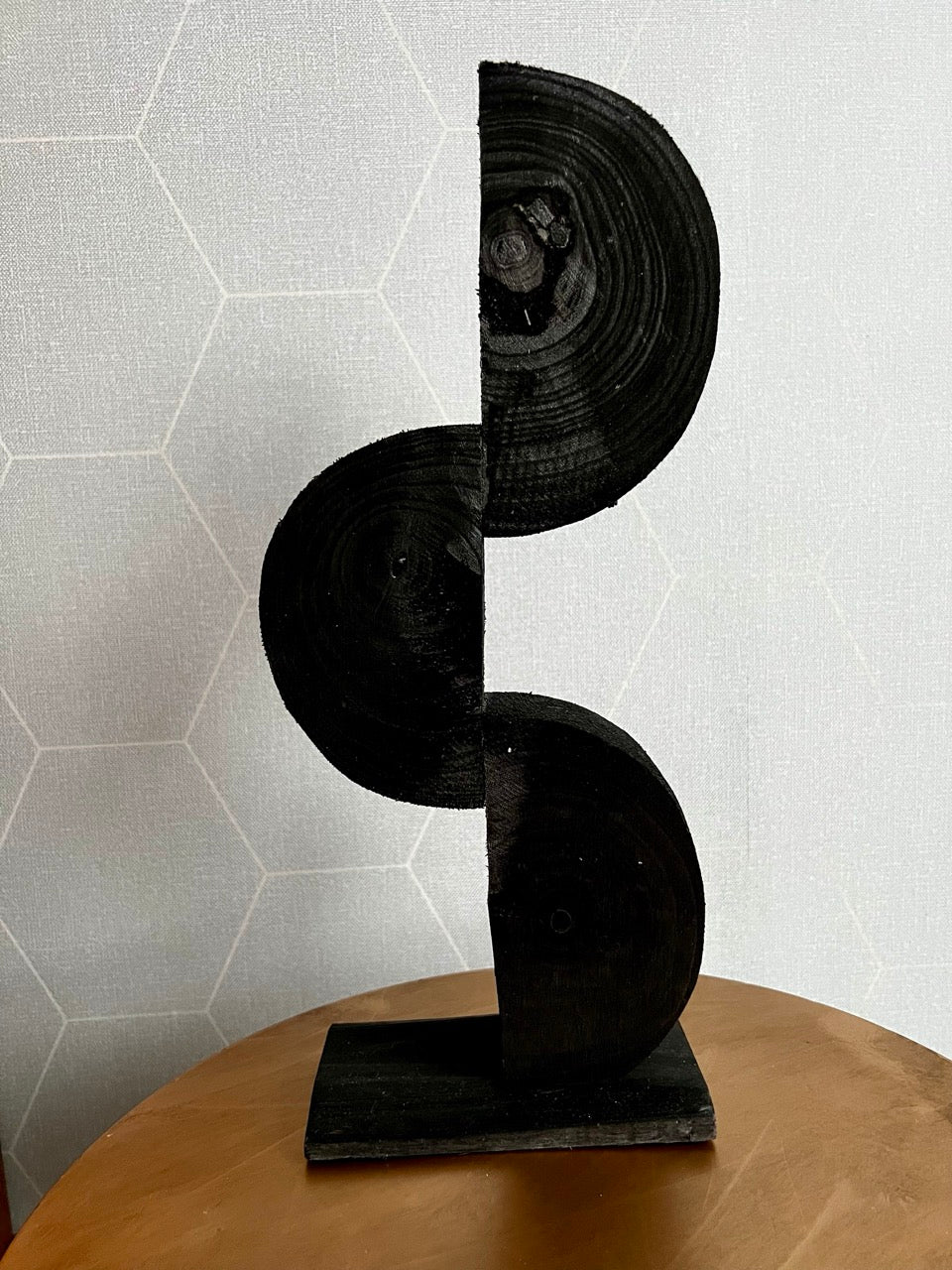 Ornament van 3 halve cirkels - zwart - 38 cm hoog