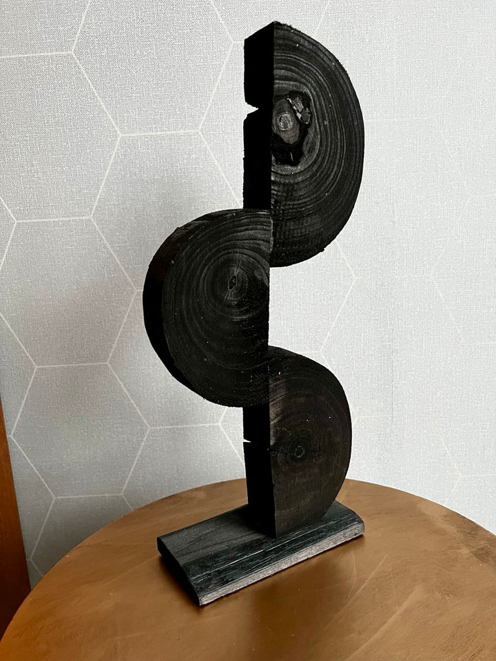 Ornament van 3 halve cirkels - zwart - 38 cm hoog