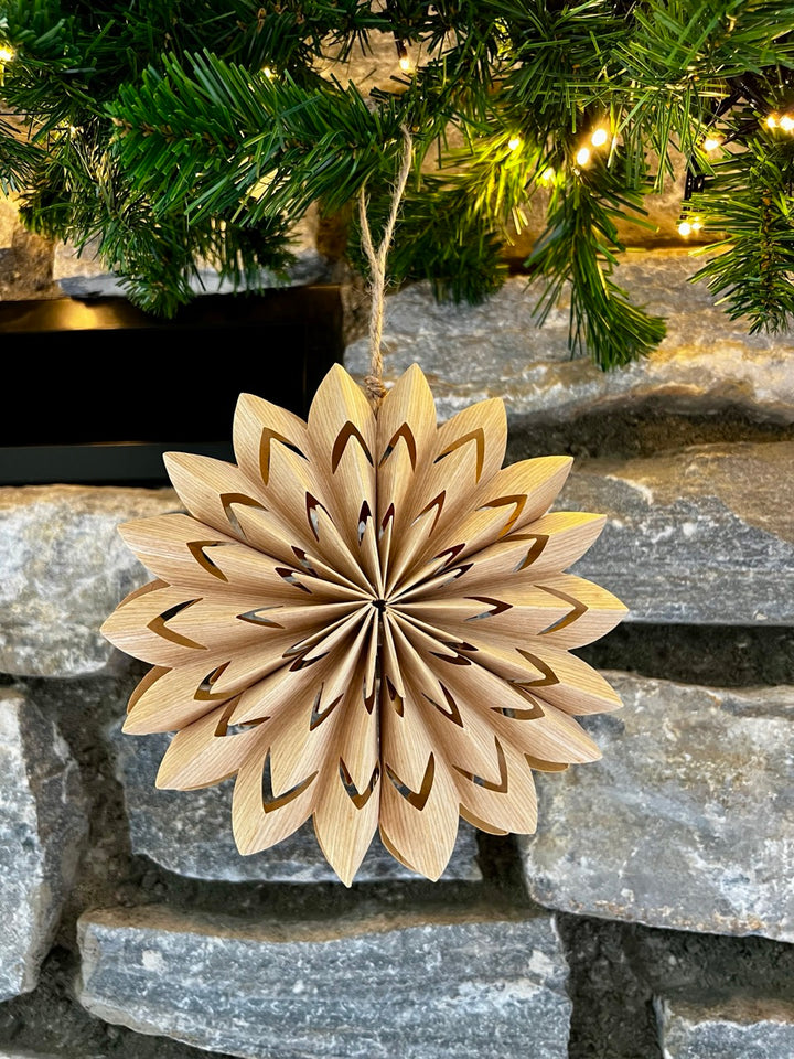 Schneeflockenanhänger aus Papier - 15 cm - 3er-Set