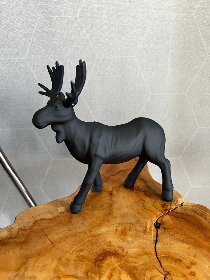 Rendier beeld “Black reindeer” - 19 cm - zwart