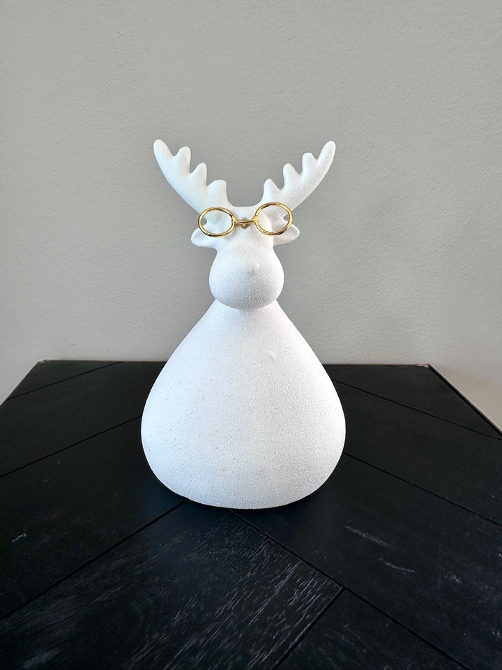 Rendier met bril - 12x17cm - keramiek