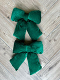 2er-Set Stoffschleifen-Ornamente – Grün – 29 cm