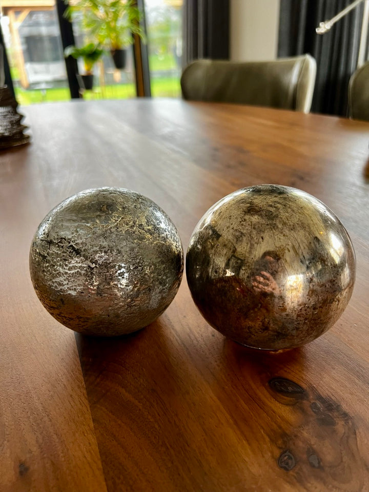 Set van 2 glazen decoratie ballen - Goud