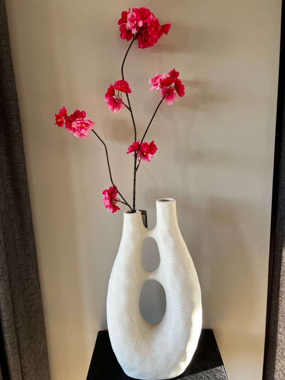 Zweig Japanische Zierkirsche (Prunus Malaga) - 84 cm hoch - Rot/Rosa