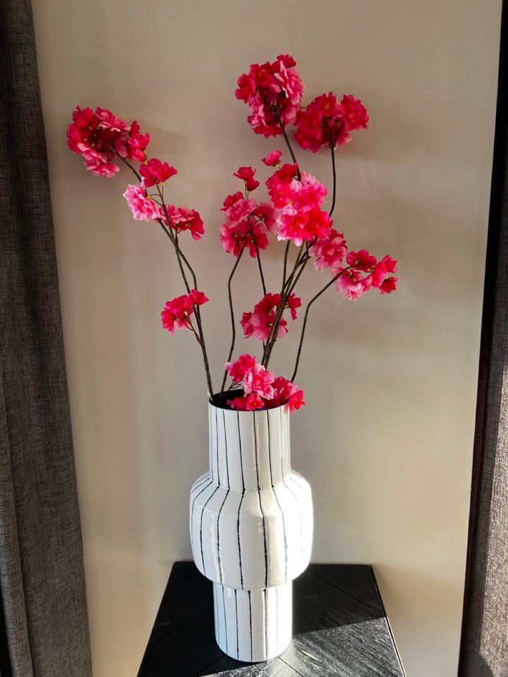 Zweig Japanische Zierkirsche (Prunus Malaga) - 84 cm hoch - Rot/Rosa