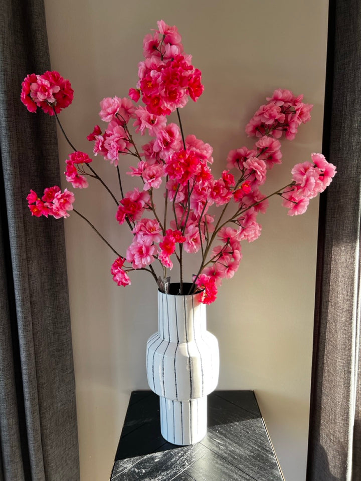 Zweig Japanische Zierkirsche (Prunus Malaga) - 84 cm hoch - Rot/Rosa