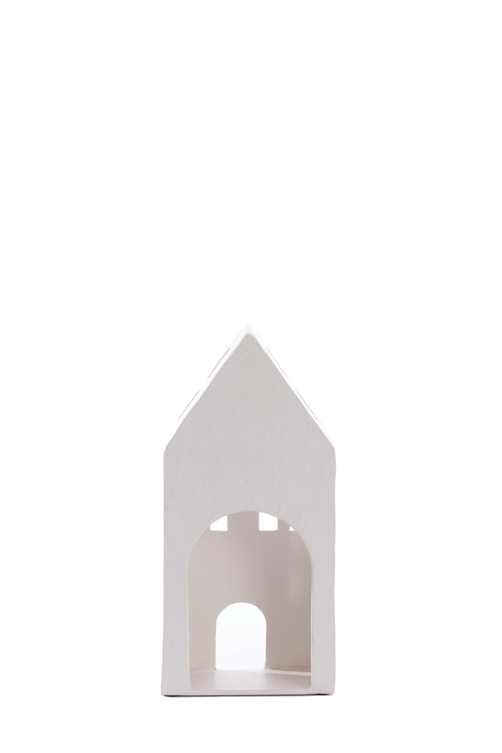 Teelichthaus - 14x9x30cm - Creme