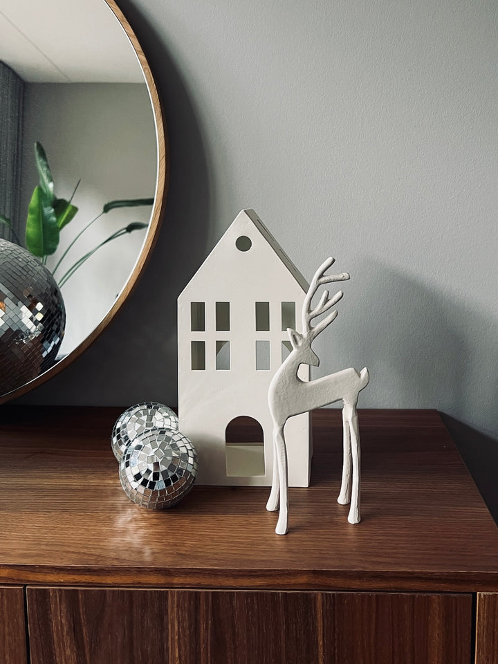 Teelichthaus - 14x9x30cm - Creme
