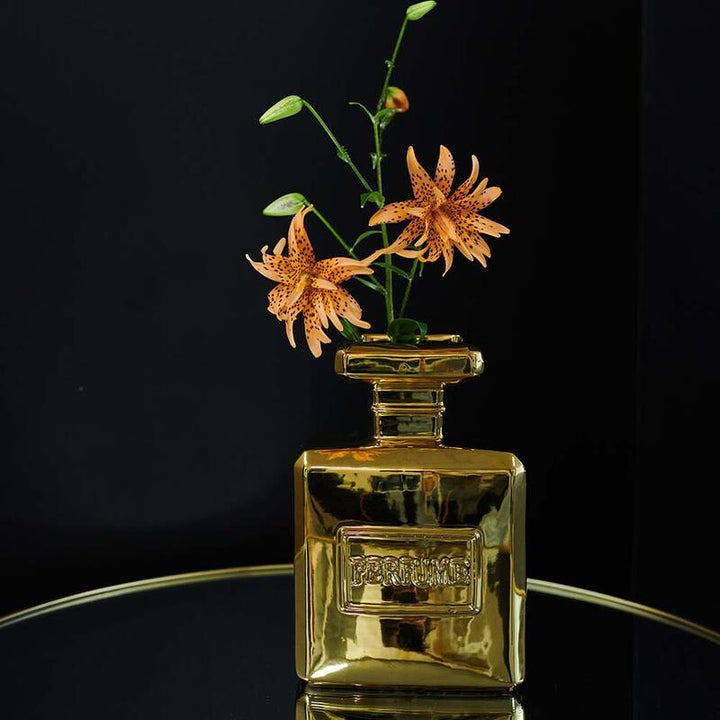 Vase Parfümflasche Gold - 30x9x20cm
