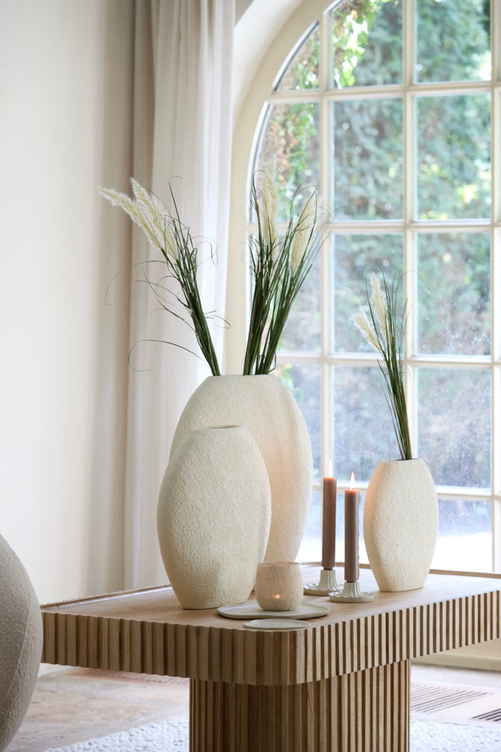 Vase RENDA - 29,5x10x30 cm - Creme