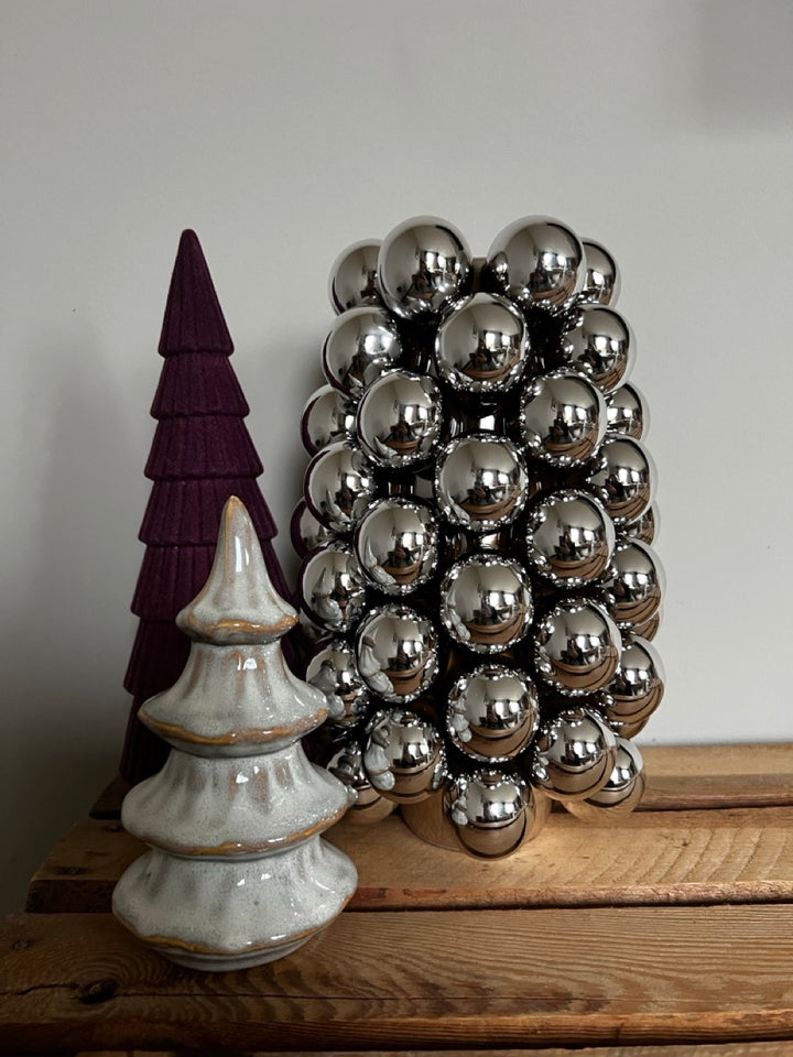 Vase Kugeln - Ø16x24 cm - metallic silber Keramik