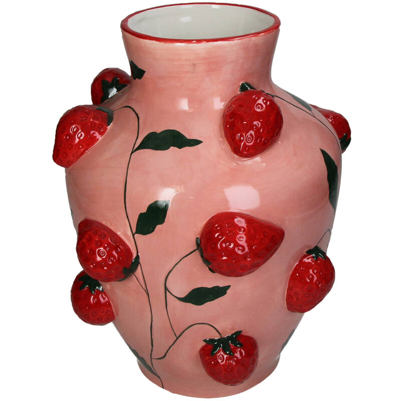 Erdbeervase - 25,3 x 30,3 cm - Mehrfarbig Rosa