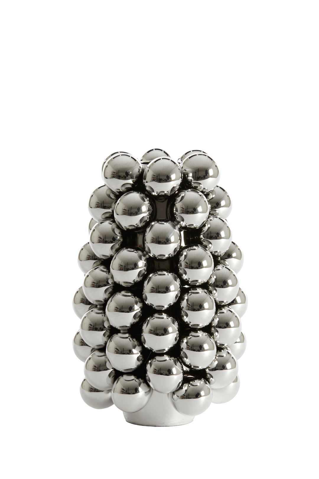 Vase Kugeln - Ø16x24 cm - metallic silber Keramik