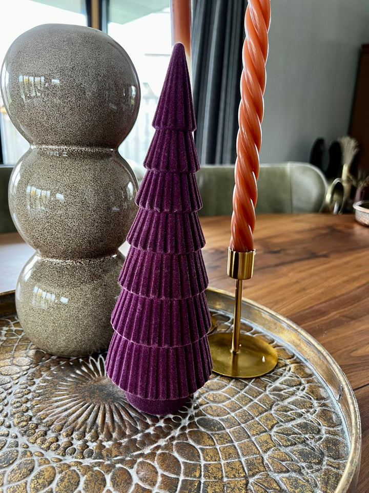 Samt-Weihnachtsbaum - 27 cm hoch - Lila