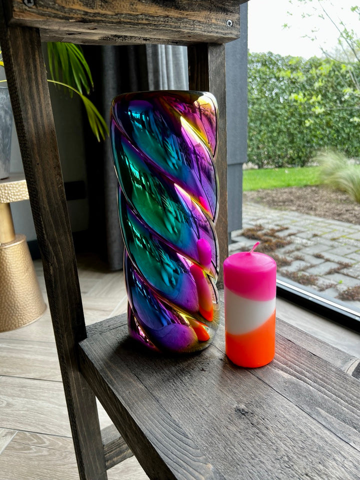 Schillernde Vase Twisted - Ø12,5x30,5cm