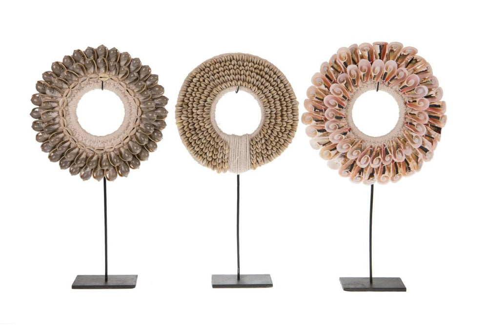 Schelp ornament op standaard - 38 cm hoog