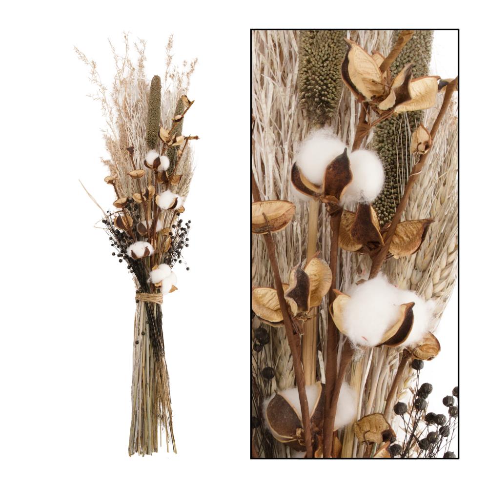 Groot droogboeket Naturel - 95 cm hoog