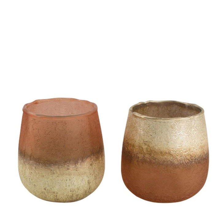 Spring candles - Kaarshouder glass - Ø12x12cm - 2 stuks