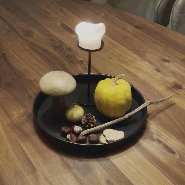 Houten paddenstoel - mango hout - 15 cm hoog