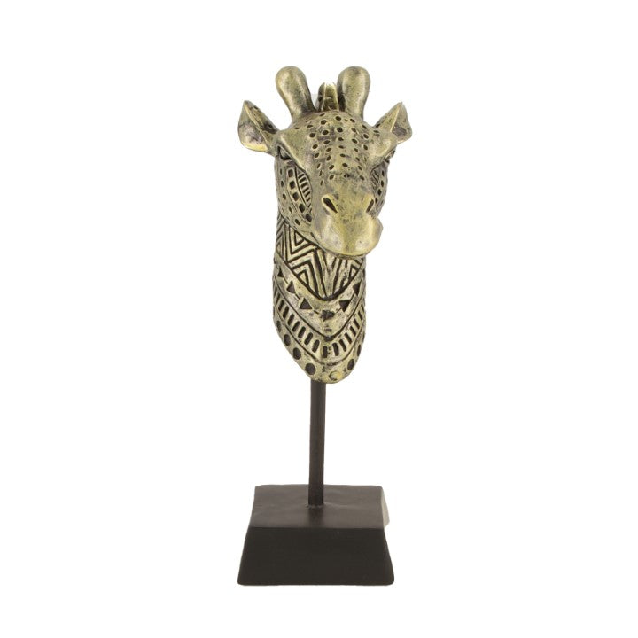 Giraffen-Ornament Gold/Schwarz - 23 cm hoch