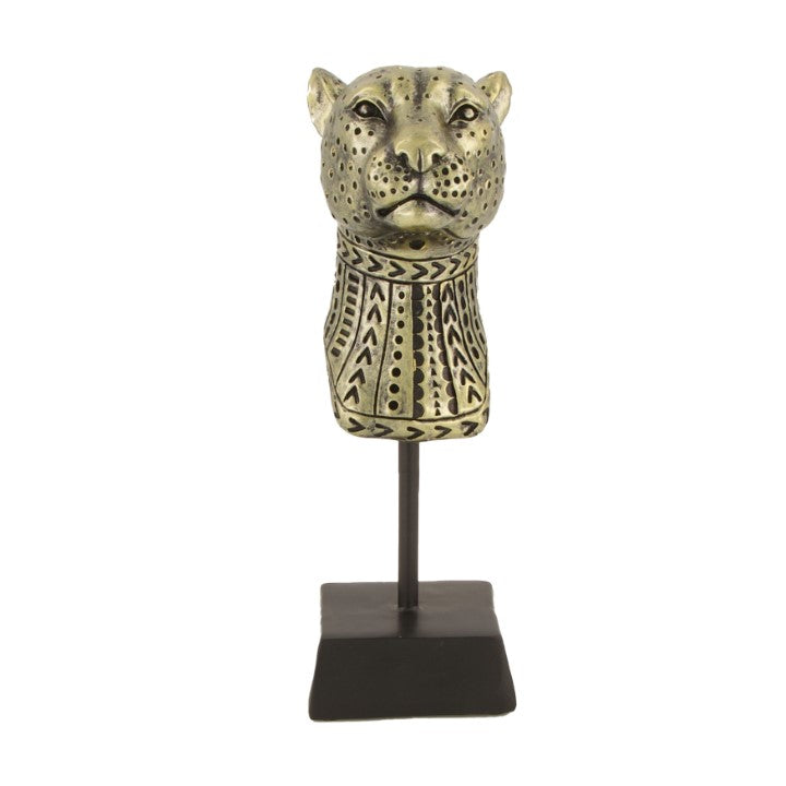 Tigerornament Gold/Schwarz - 21 cm hoch