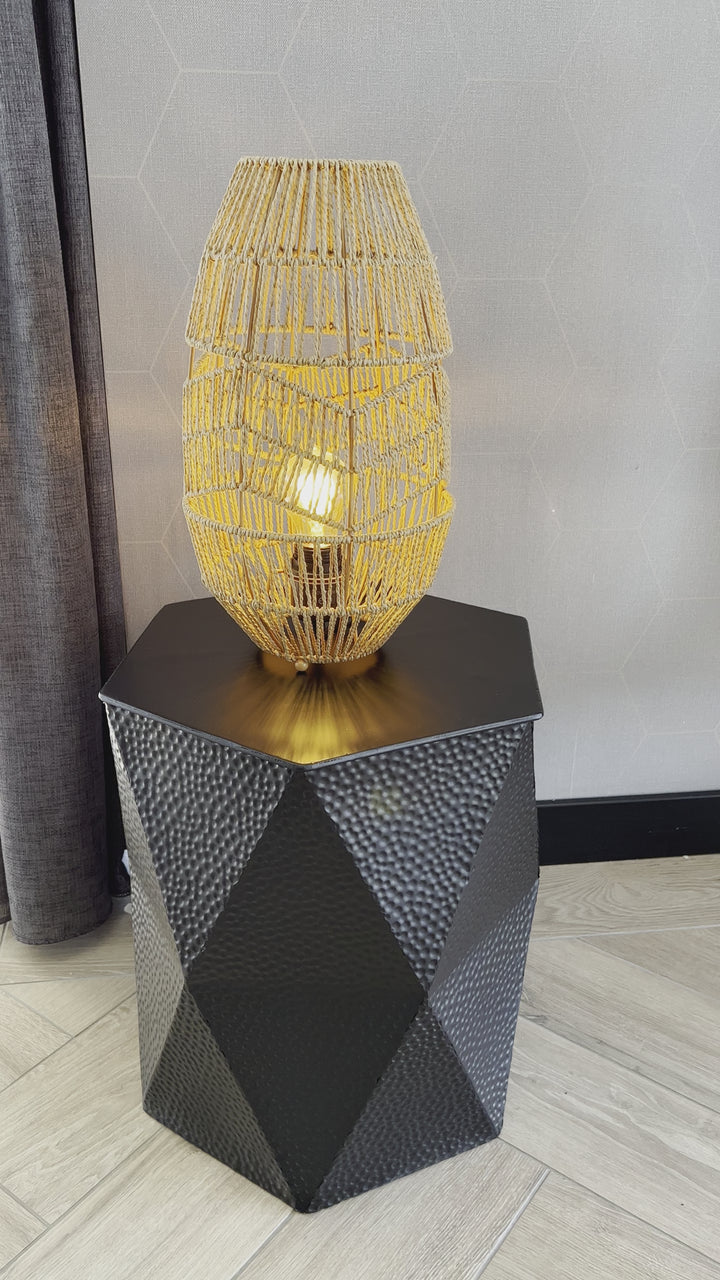 Tischlampe aus geflochtenem Seil - Natur - 38 cm