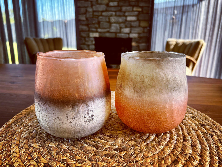 Spring candles - Kaarshouder glass - Ø12x12cm - 2 stuks