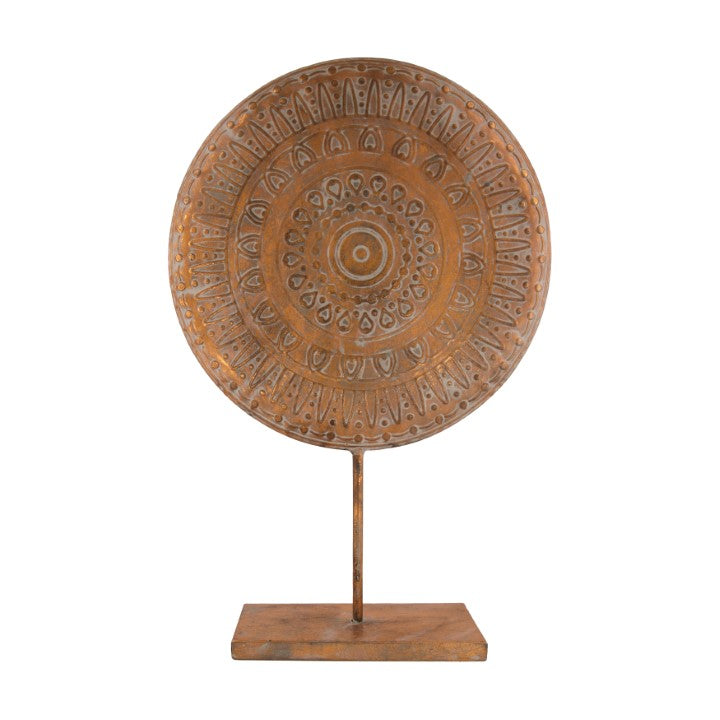 Decoratie op standaard "Copper Ornament" - 58 cm hoog - koper
