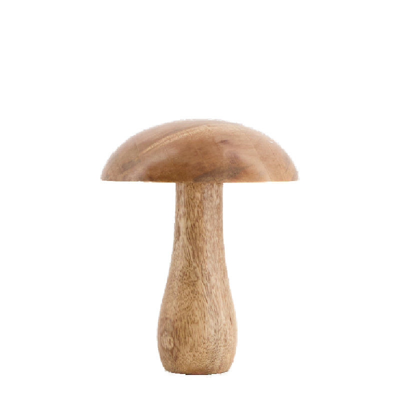 Houten paddenstoel - mango hout - 15 cm hoog