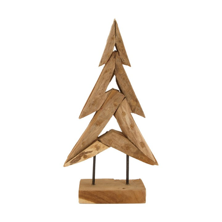 Houten teak boom - 38 cm hoog - bruin