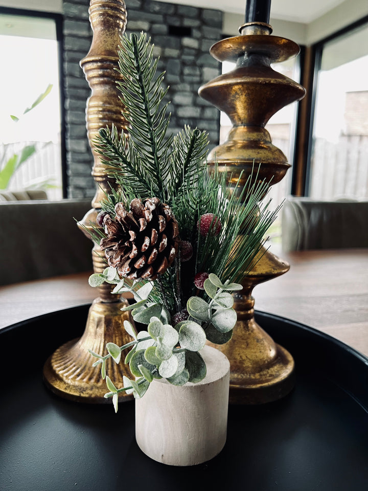 Kerstdecoratie op massief hout - ↑27 cm / ⌀ 15 cm