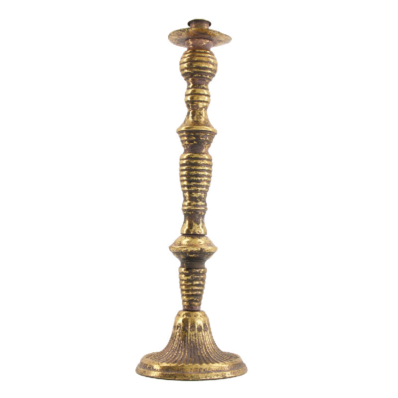 Kaarshouder "Indian Gold" - ↑36 cm / ⌀13,5 cm - goud metaal
