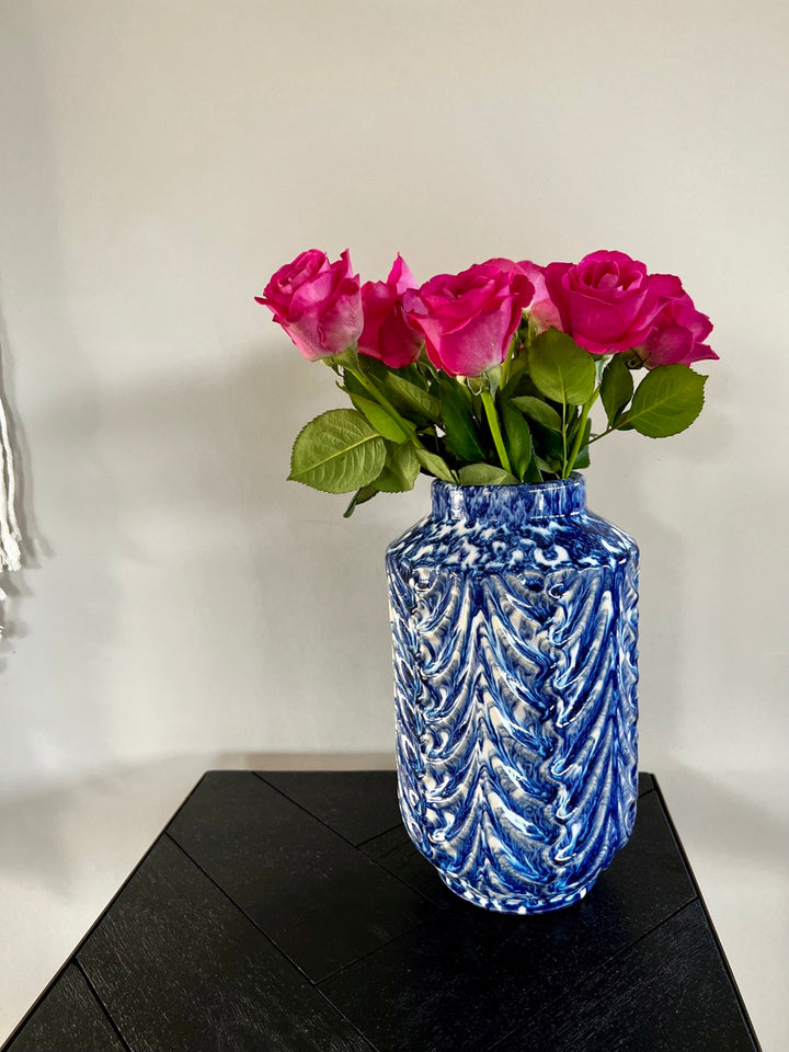 Keramikvase "Delft Blau" - blau/weiß - Ø13,5x23cm