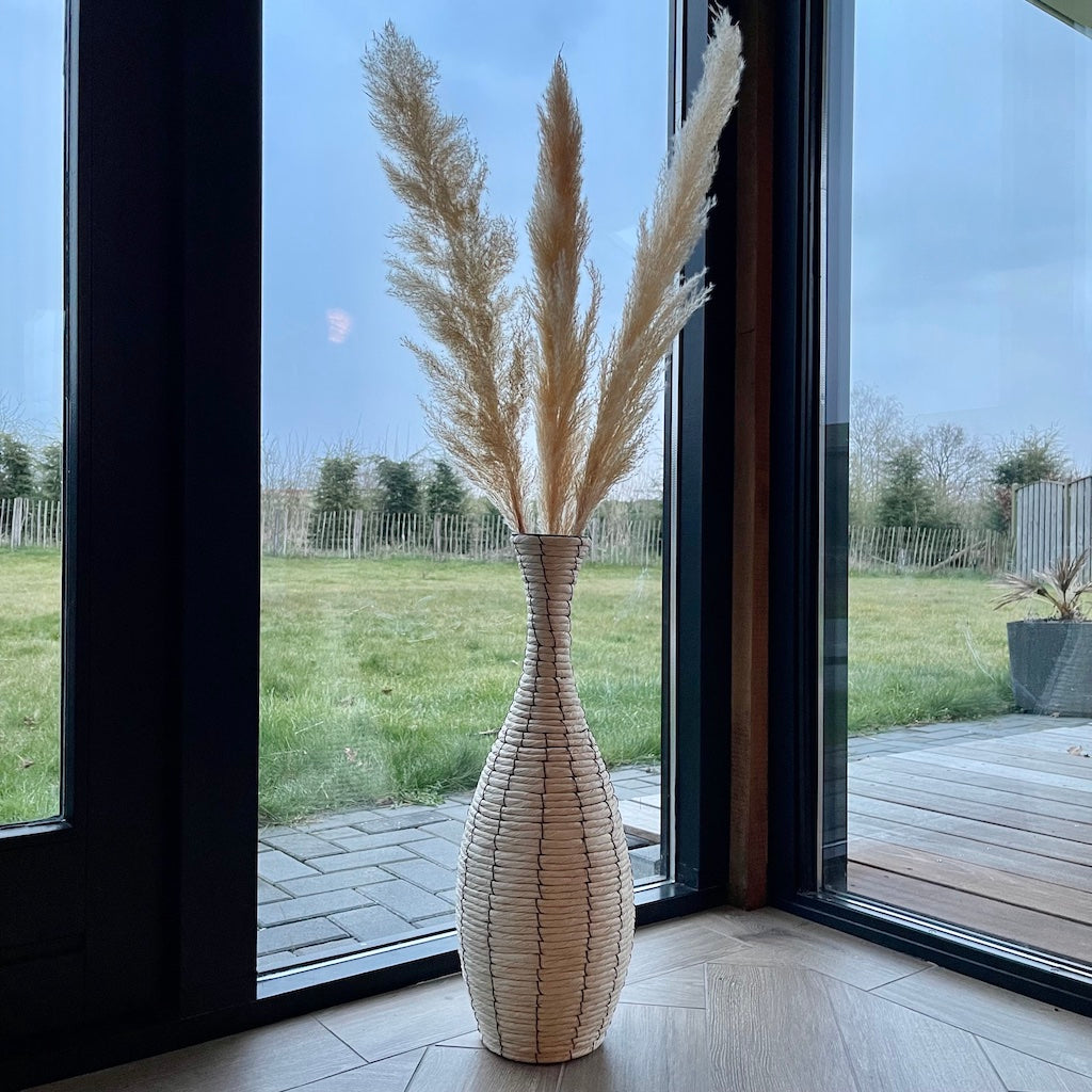 Vaas Nature paper rope - 57 cm hoog - beige papier